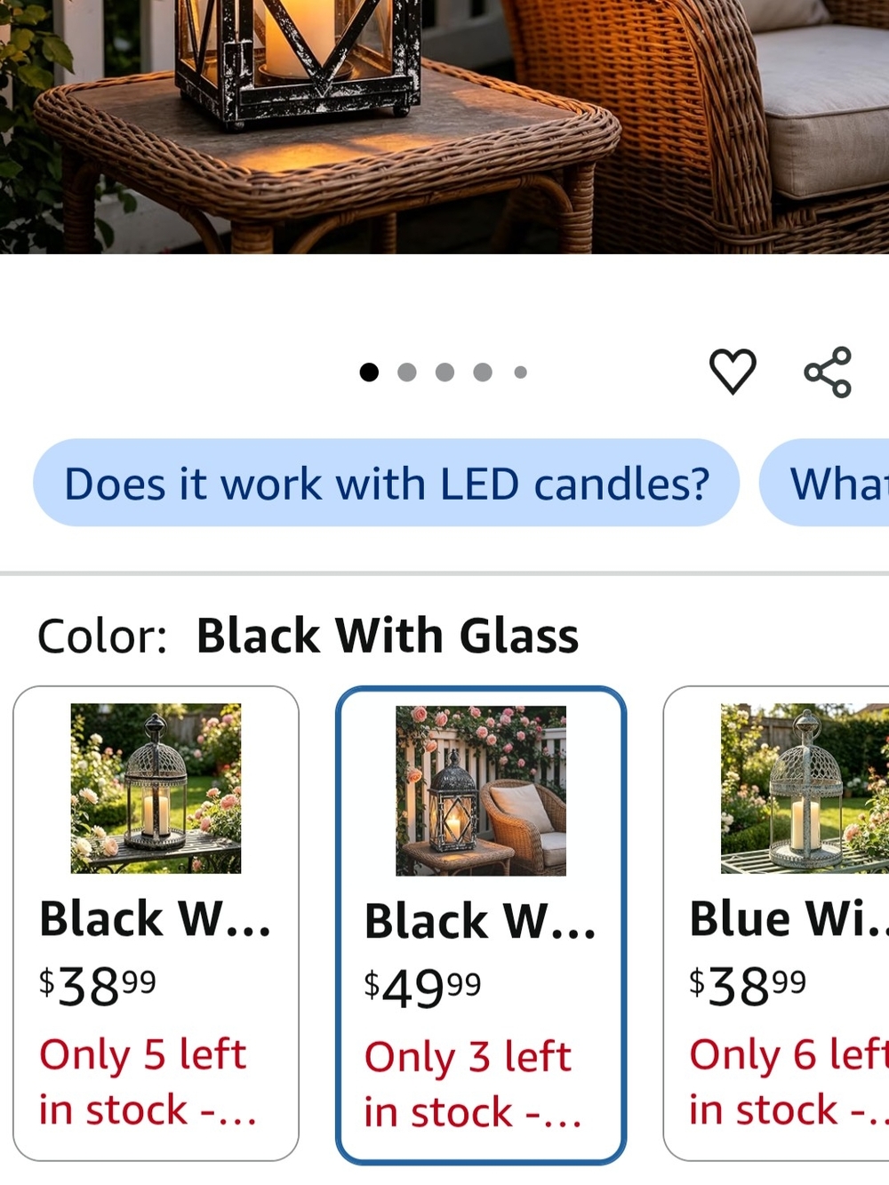 Black Distressed Metal Candle Lantern — Decorative Home Accent NIB - Picture 8 of 8